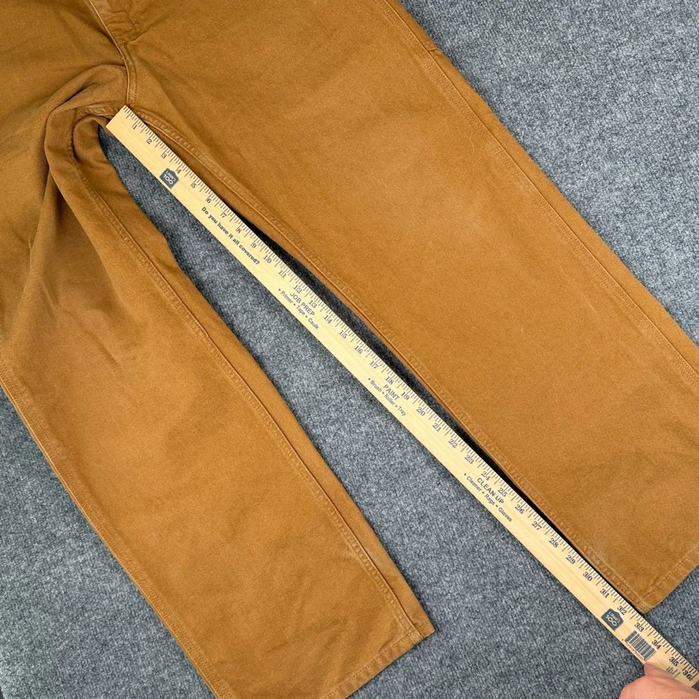 Carhartt Pants Mens 34x34 Brown Duck Canvas Loose Fit Carpenter Work B11 BRN